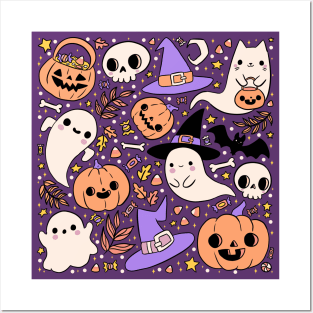 Cute halloween pattern Posters and Art